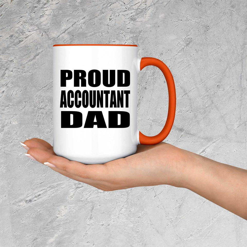Proud Accountant Dad - 15oz Accent Mug Orange