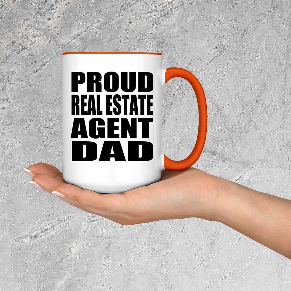 Proud Real Estate Agent Dad - 15oz Accent Mug Orange
