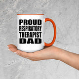 Proud Respiratory Therapist Dad - 15oz Accent Mug Orange