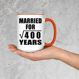 20th Anniversary Married For Square Root of 400 Years - 15oz Accent Mug Orange