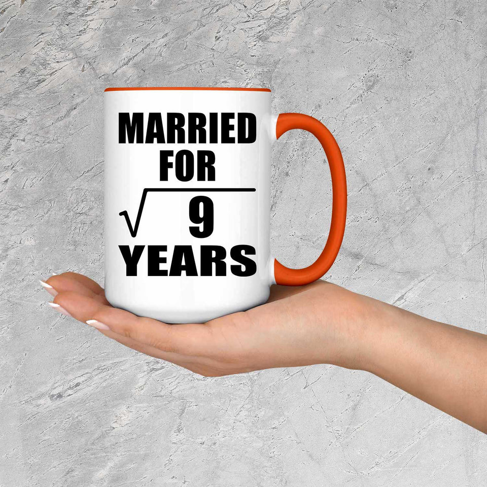 3rd Anniversary Married For Square Root of 9 Years - 15oz Accent Mug Orange