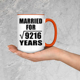 96th Anniversary Married For Square Root of 9216 Years - 15oz Accent Mug Orange