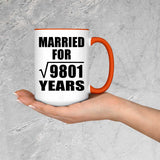 99th Anniversary Married For Square Root of 9801 Years - 15oz Accent Mug Orange
