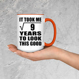3rd Birthday Took Square Root of 9 Years To Look Good - 15oz Accent Mug Orange