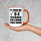 8th Birthday Took Square Root of 64 Years To Look Good - 15oz Accent Mug Orange