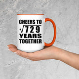 27th Anniversary Cheers To Square Root of 729 Years Together - 15oz Accent Mug Orange