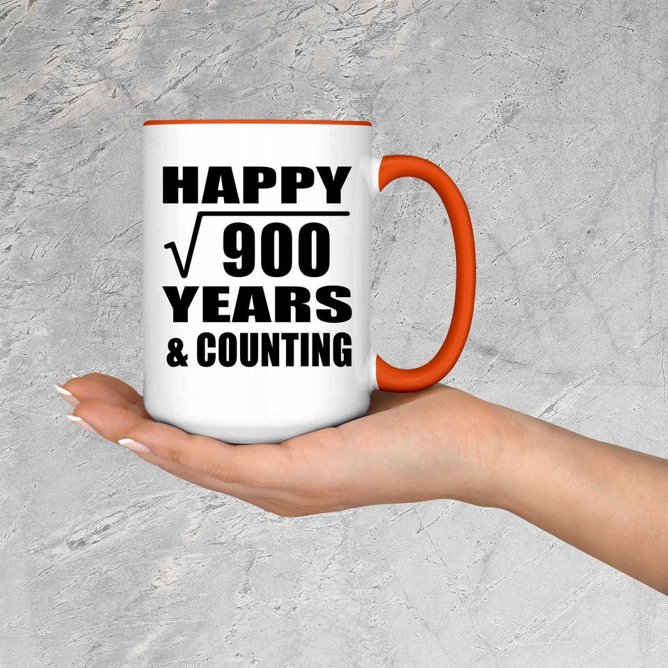 Happy 30th Anniversary Square Root of 900 Years & Counting - 15oz Accent Mug Orange
