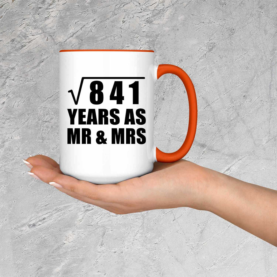 29th Anniversary Square Root of 841 Years As Mr & Mrs - 15oz Accent Mug Orange