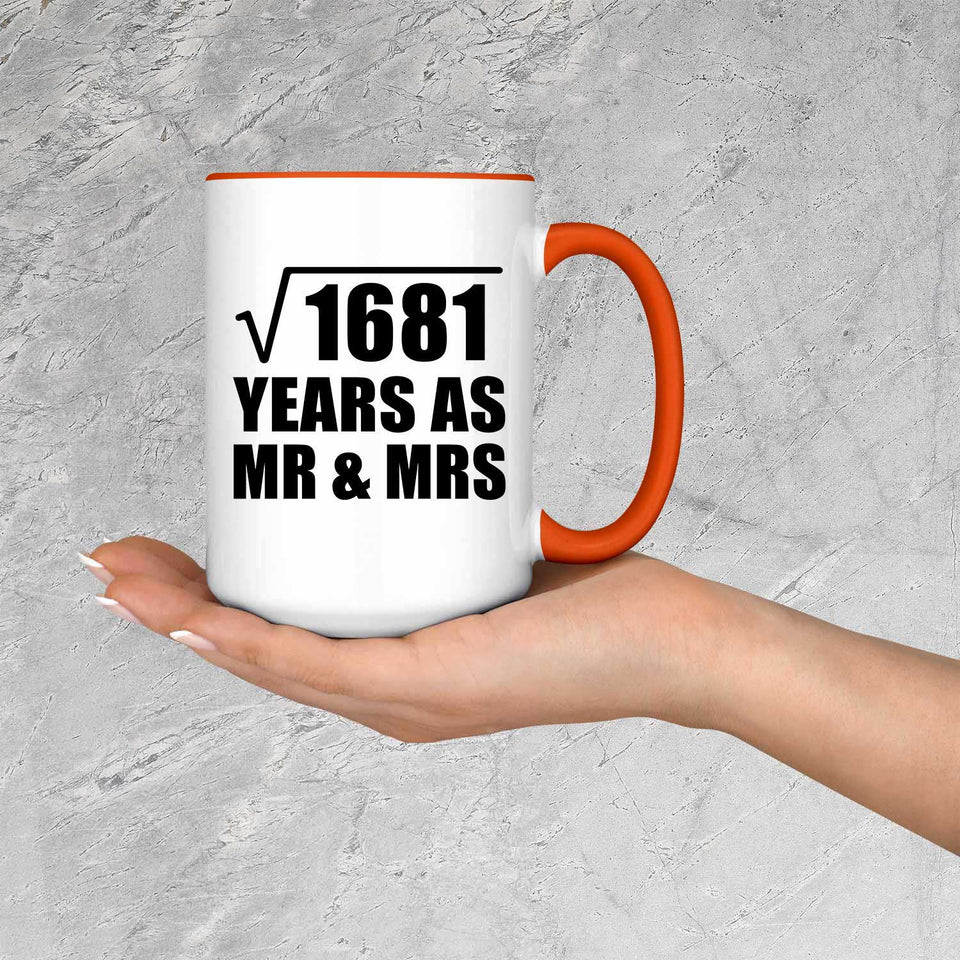 41st Anniversary Square Root of 1681 Years As Mr & Mrs - 15oz Accent Mug Orange