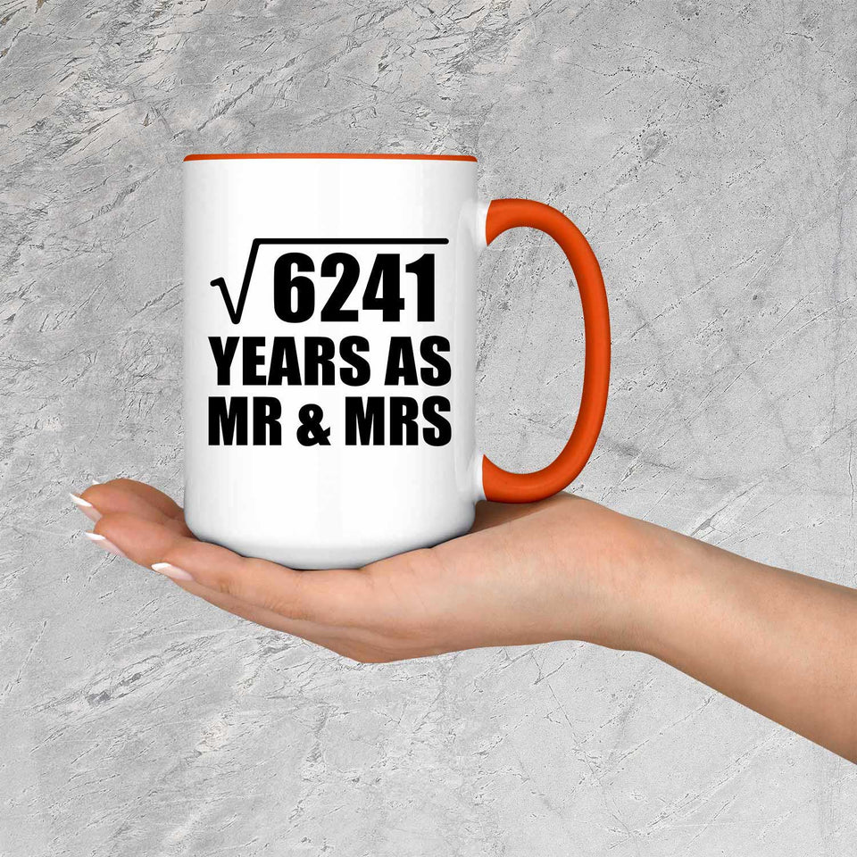 79th Anniversary Square Root of 6241 Years As Mr & Mrs - 15oz Accent Mug Orange