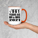 31st Anniversary Square Root of 961 Years As Mr & Mrs 2021 - 15oz Accent Mug Orange