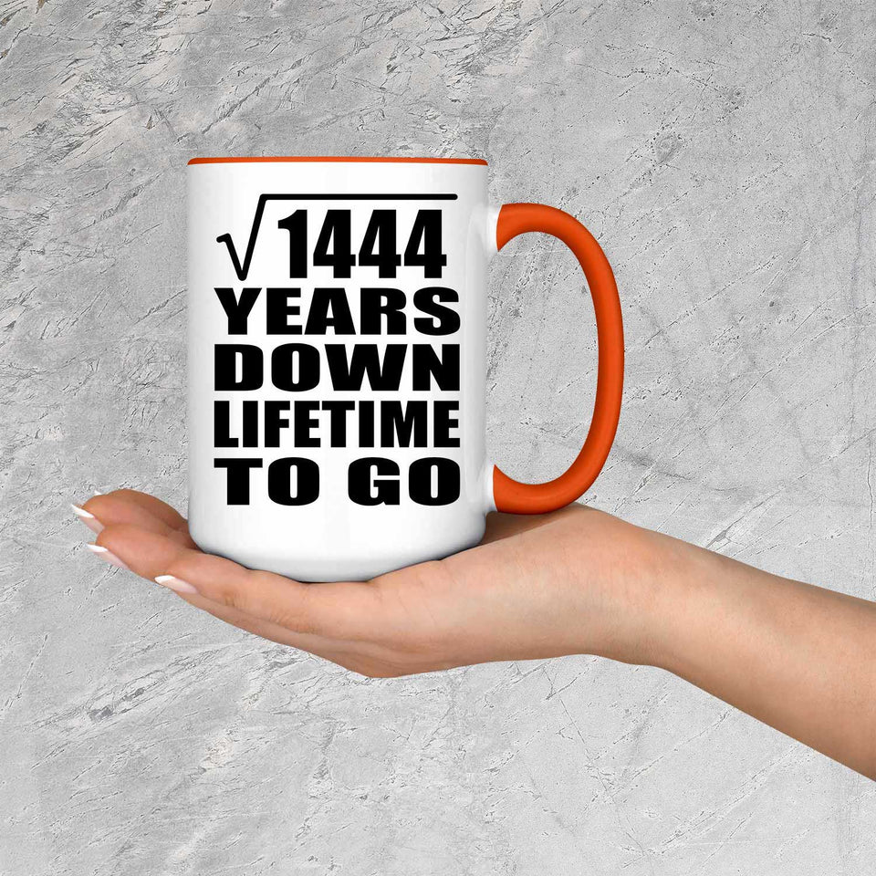 38th Anniversary Square Root of 1444 Years Lifetime To Go - 15oz Accent Mug Orange