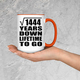 38th Anniversary Square Root of 1444 Years Lifetime To Go - 15oz Accent Mug Orange