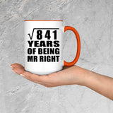 29th Anniversary Square Root of 841 Years of Being Mr Right - 15oz Accent Mug Orange