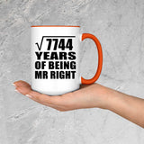 88th Anniversary Square Root of 7744 Years of Being Mr Right - 15oz Accent Mug Orange