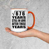26th Anniversary Square Root of 676 Years Still In Love - 15oz Accent Mug Orange