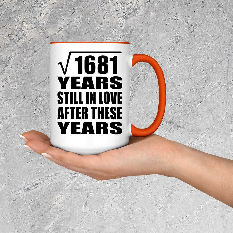 41st Anniversary Square Root of 1681 Years Still In Love - 15oz Accent Mug Orange