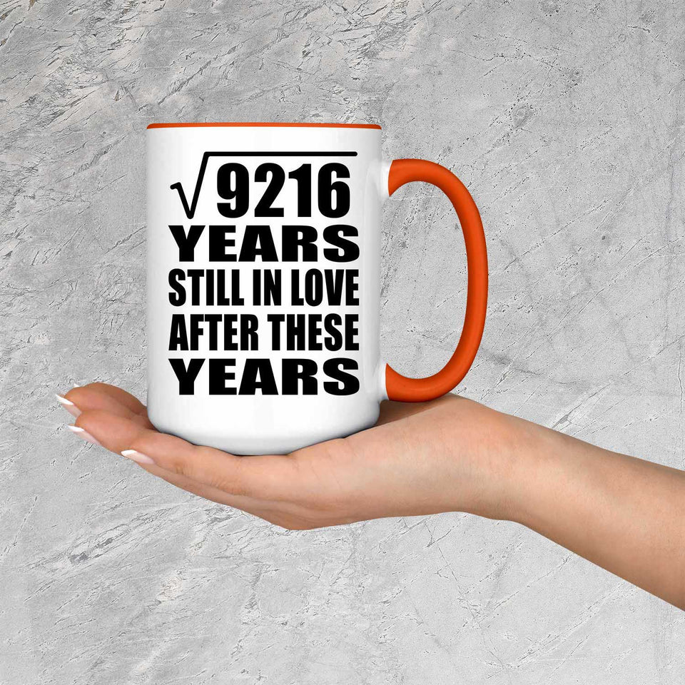 96th Anniversary Square Root of 9216 Years Still In Love - 15oz Accent Mug Orange