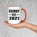 Clergy Established EST. 2021 - 15oz Accent Mug Orange