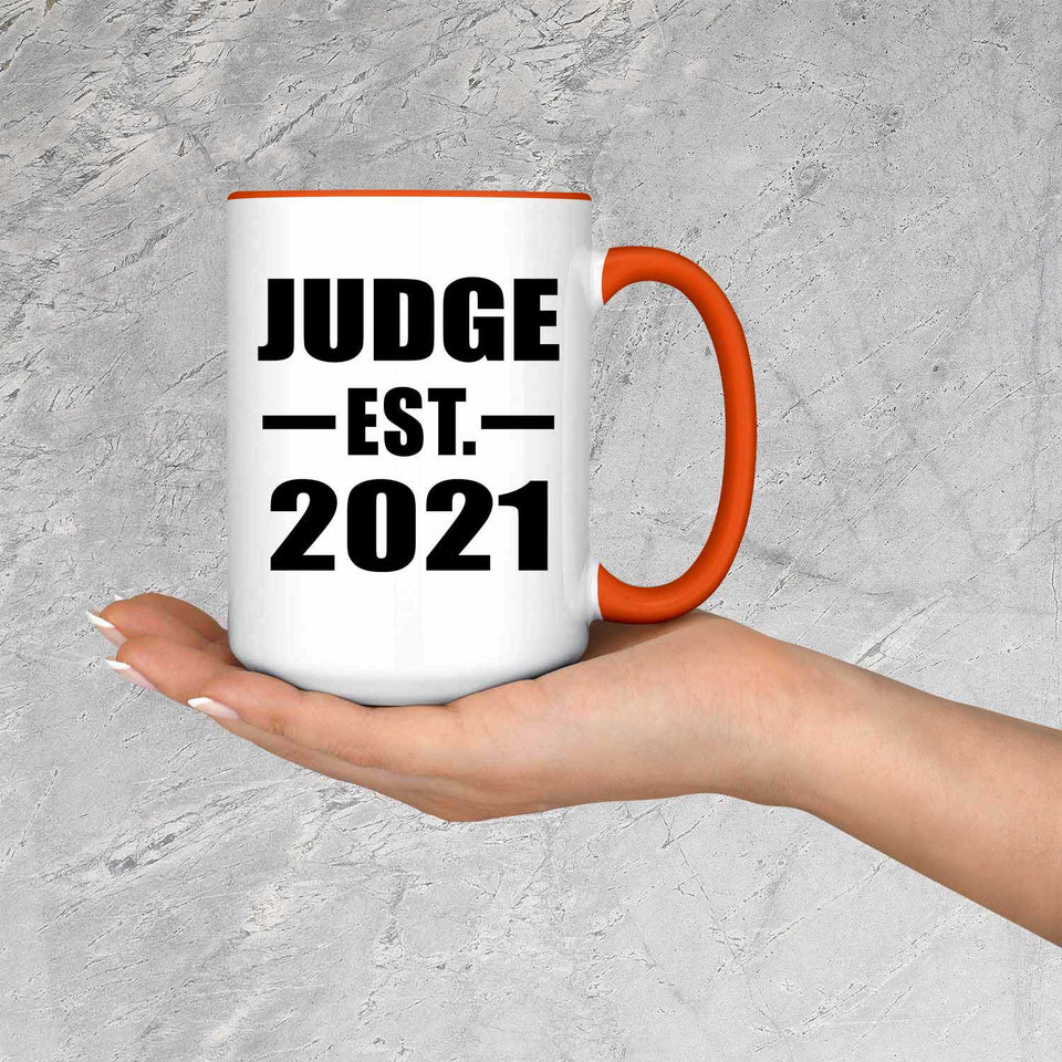 Judge Established EST. 2021 - 15oz Accent Mug Orange