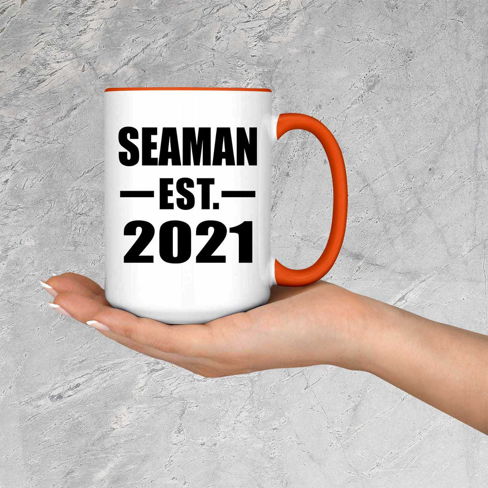 Seaman Established EST. 2021 - 15oz Accent Mug Orange