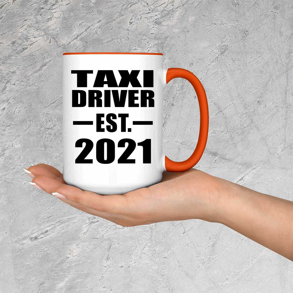 Taxi Driver Established EST. 2021 - 15oz Accent Mug Orange