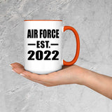 Air Force Established EST. 2022 - 15oz Accent Mug Orange