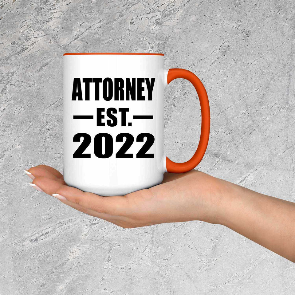 Attorney Established EST. 2022 - 15oz Accent Mug Orange