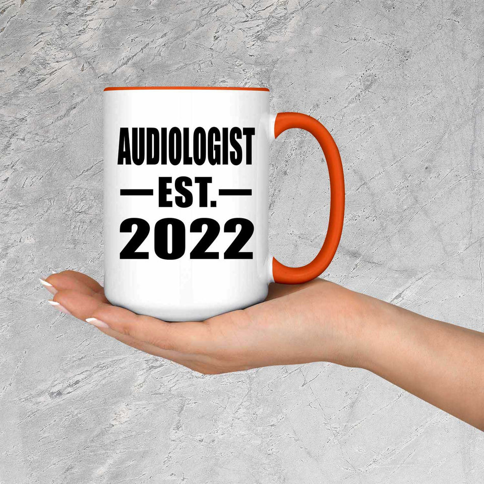 Audiologist Established EST. 2022 - 15oz Accent Mug Orange