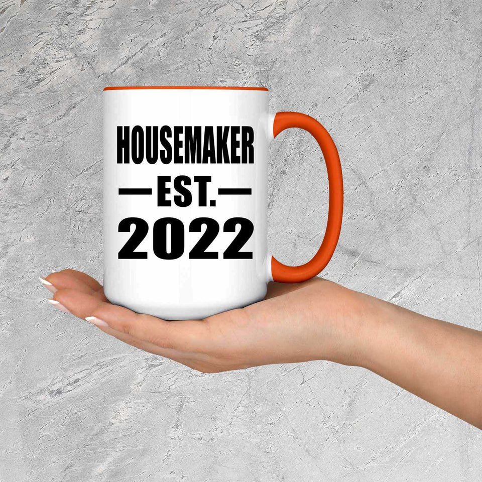 Housemaker Established EST. 2022 - 15oz Accent Mug Orange