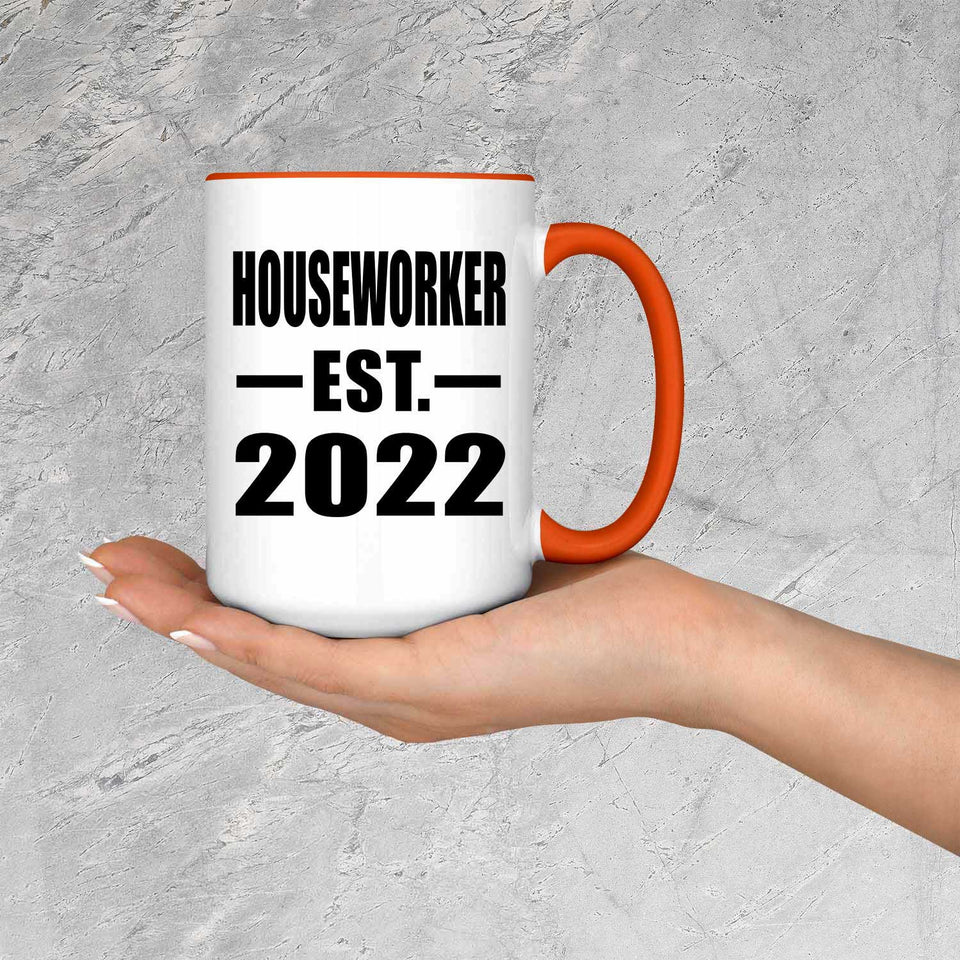 Houseworker Established EST. 2022 - 15oz Accent Mug Orange