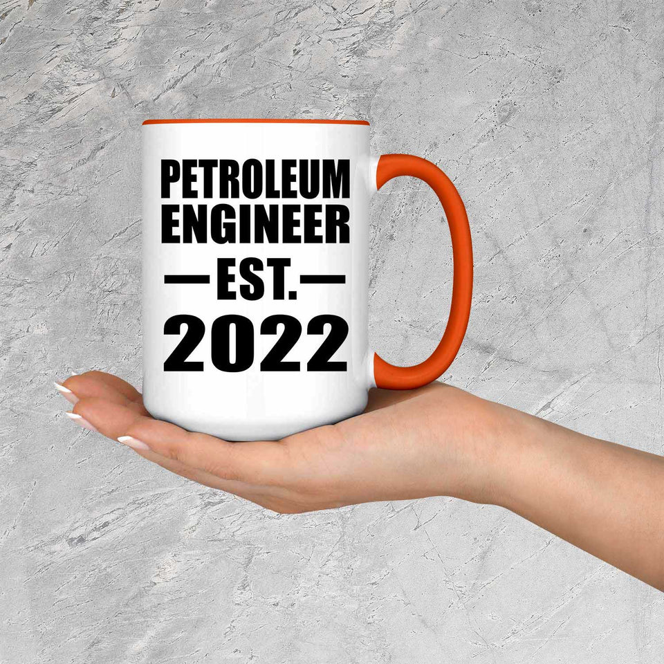Petroleum Engineer Established EST. 2022 - 15oz Accent Mug Orange