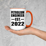 Petroleum Engineer Established EST. 2022 - 15oz Accent Mug Orange