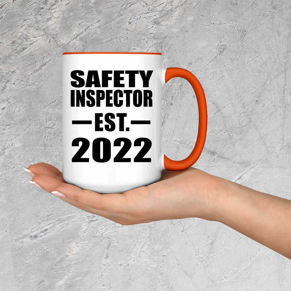 Safety Inspector Established EST. 2022 - 15oz Accent Mug Orange