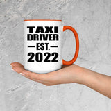 Taxi Driver Established EST. 2022 - 15oz Accent Mug Orange