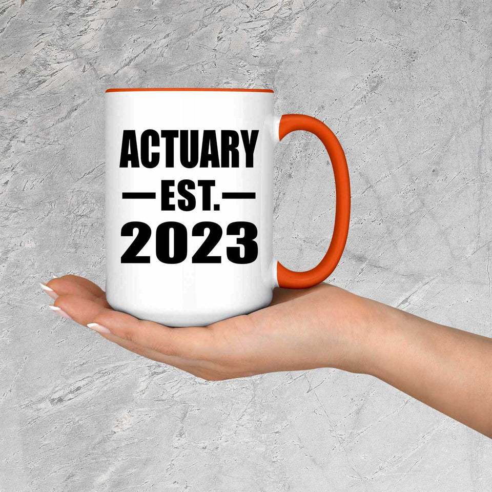 Actuary Established EST. 2023 - 15oz Accent Mug Orange