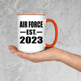Air Force Established EST. 2023 - 15oz Accent Mug Orange