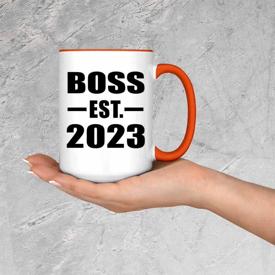 Boss Established EST. 2023 - 15oz Accent Mug Orange