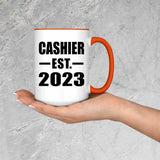 Cashier Established EST. 2023 - 15oz Accent Mug Orange