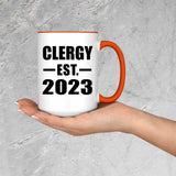 Clergy Established EST. 2023 - 15oz Accent Mug Orange