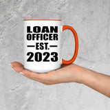 Loan Officer Established EST. 2023 - 15oz Accent Mug Orange