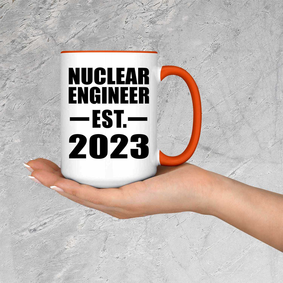 Nuclear Engineer Established EST. 2023 - 15oz Accent Mug Orange