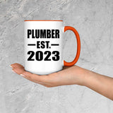 Plumber Established EST. 2023 - 15oz Accent Mug Orange