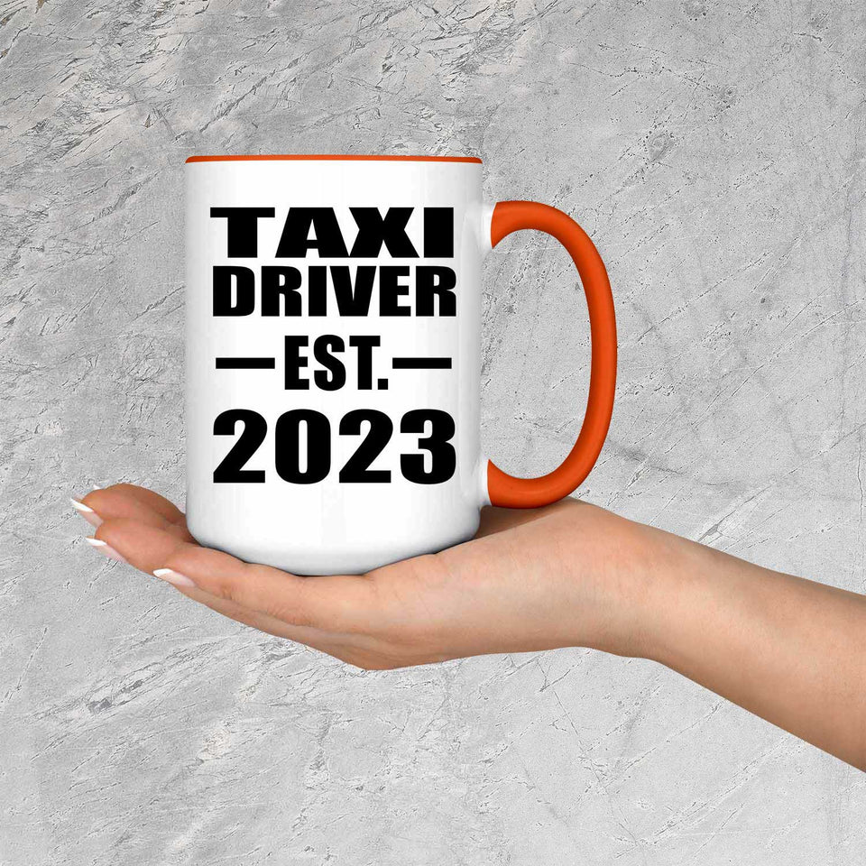 Taxi Driver Established EST. 2023 - 15oz Accent Mug Orange