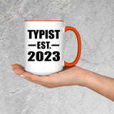 Typist Established EST. 2023 - 15oz Accent Mug Orange
