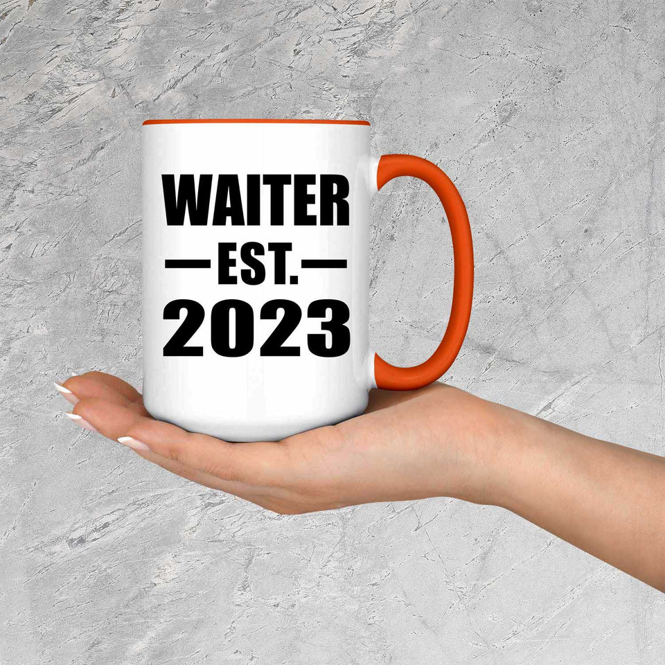 Waiter Established EST. 2023 - 15oz Accent Mug Orange