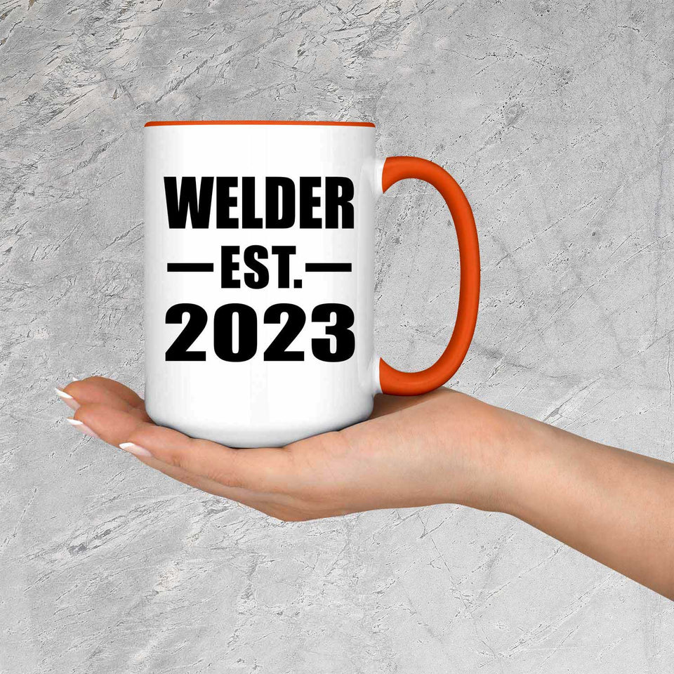 Welder Established EST. 2023 - 15oz Accent Mug Orange