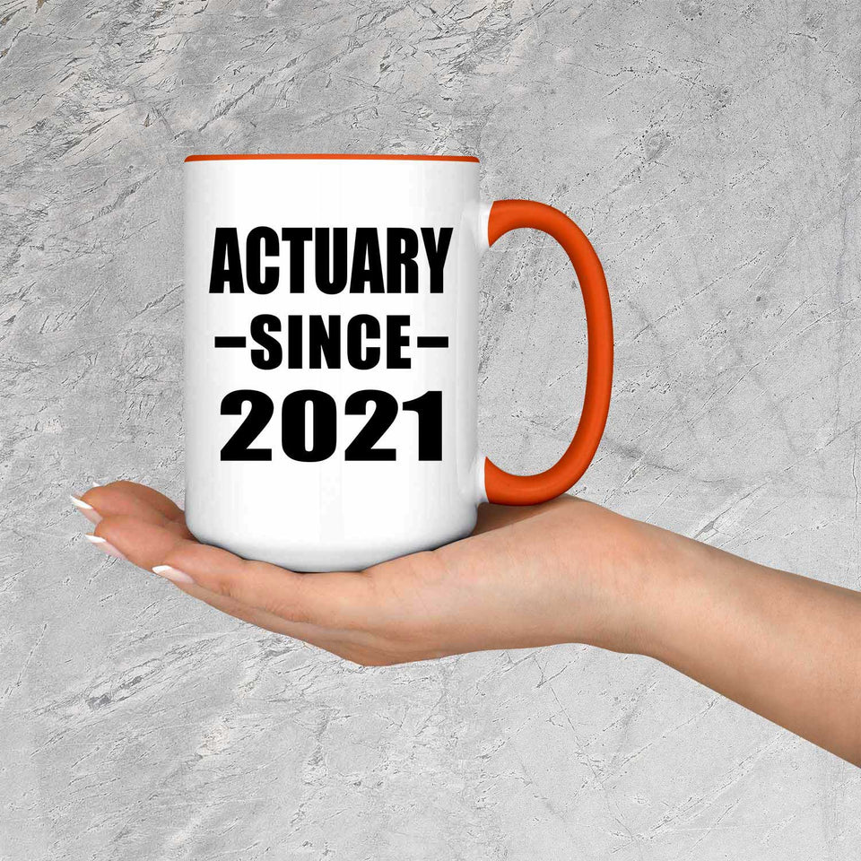Actuary Since 2021 - 15oz Accent Mug Orange