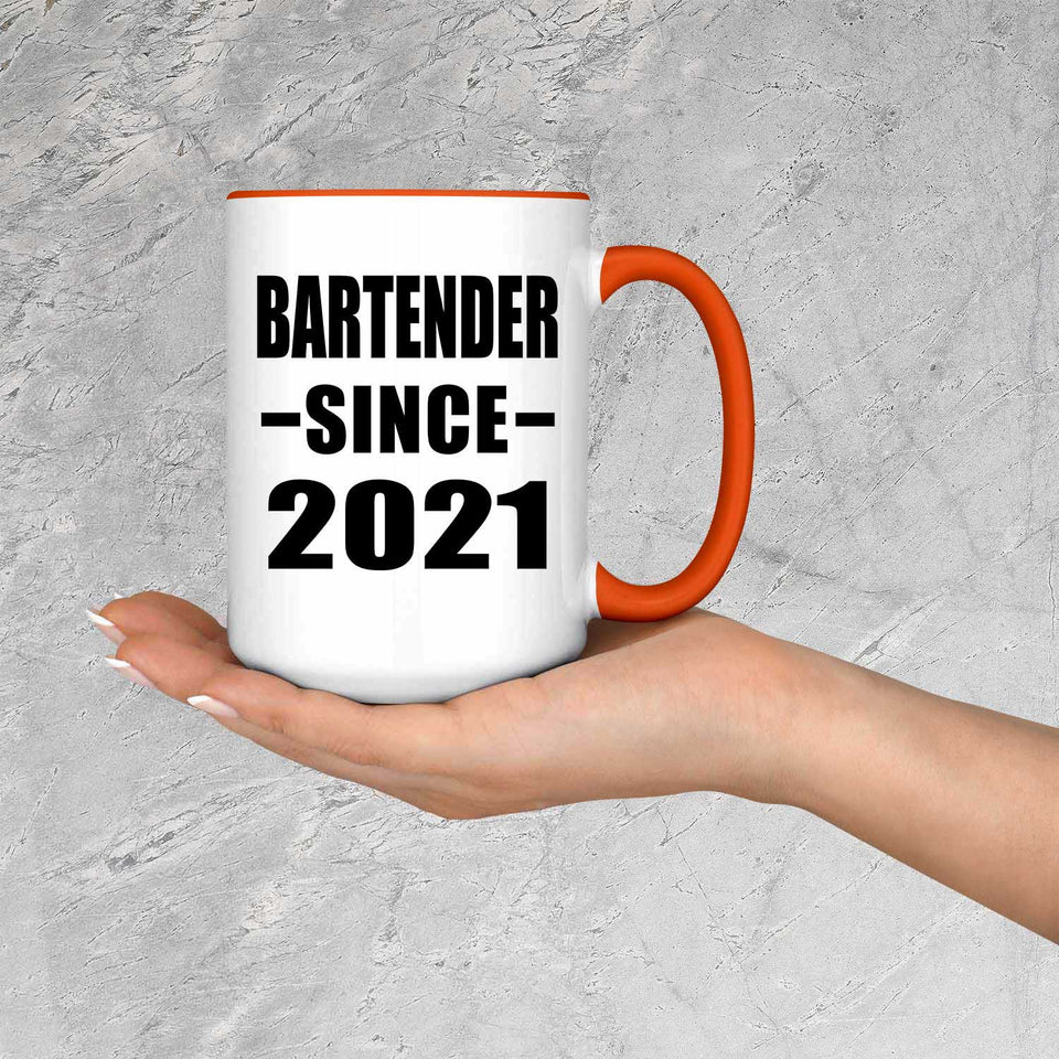 Bartender Since 2021 - 15oz Accent Mug Orange