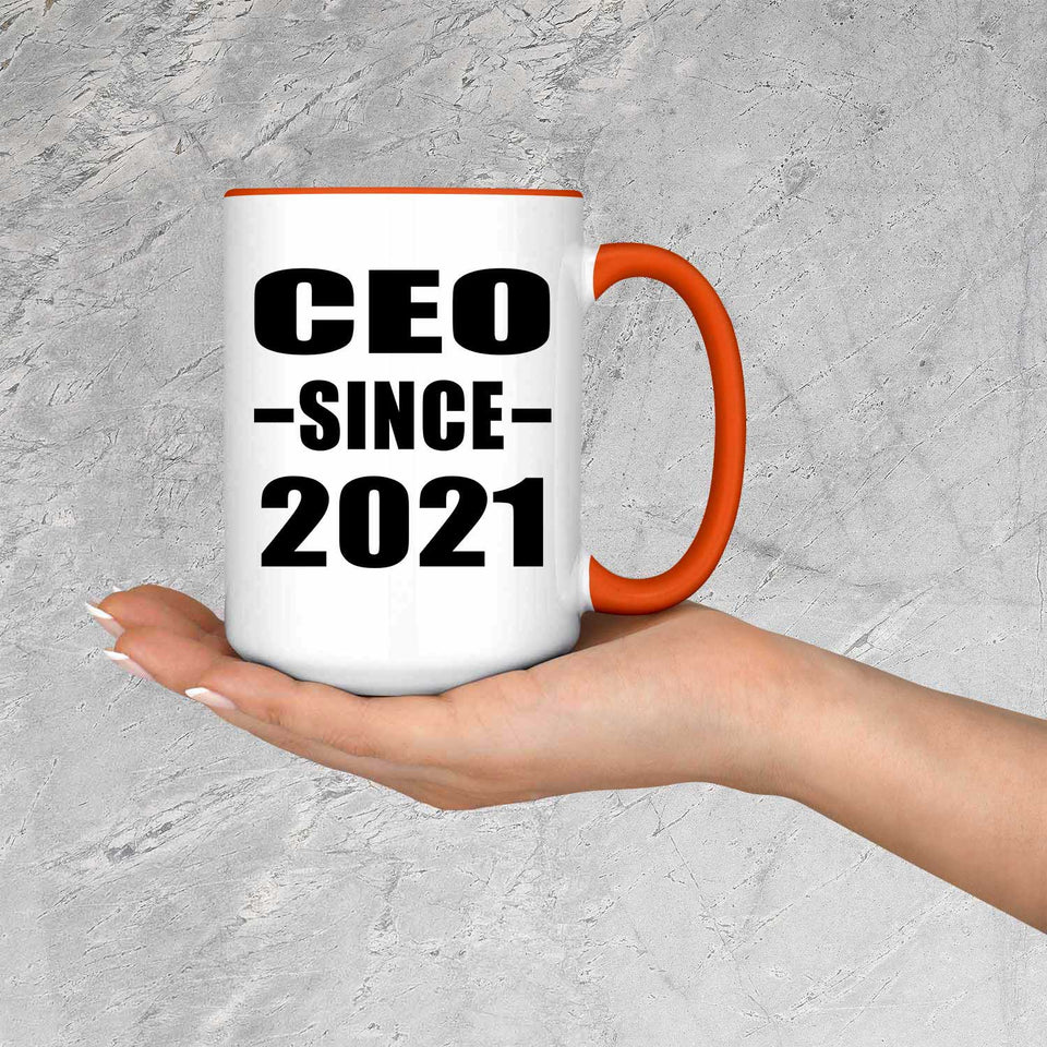 CEO Since 2021 - 15oz Accent Mug Orange